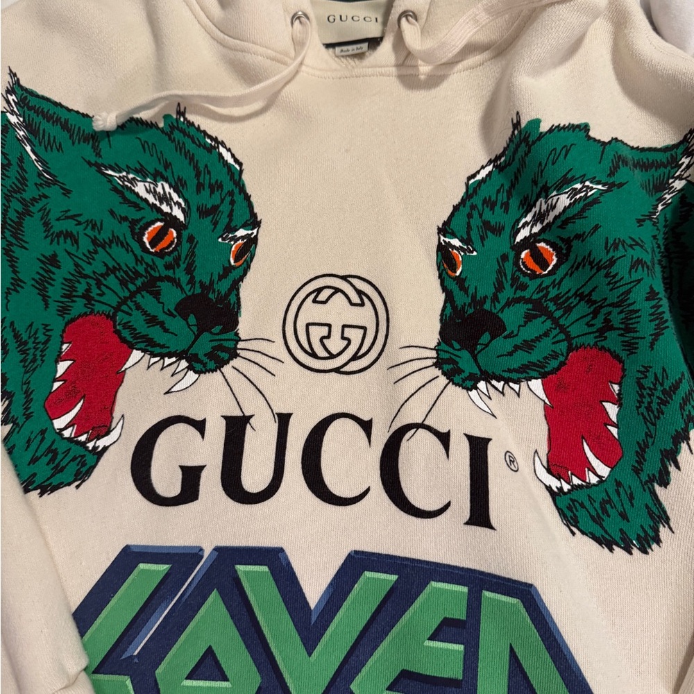 Gucci unisex tiger loved hoodie Ivory Knit Sweater